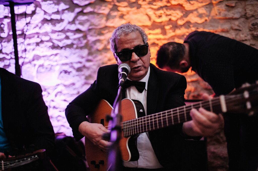 Musician playing guitar